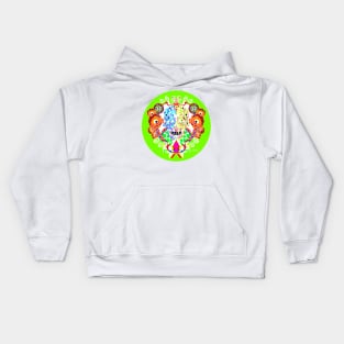 floral tree ecopop ornament pattern with the death smile mexican art Kids Hoodie